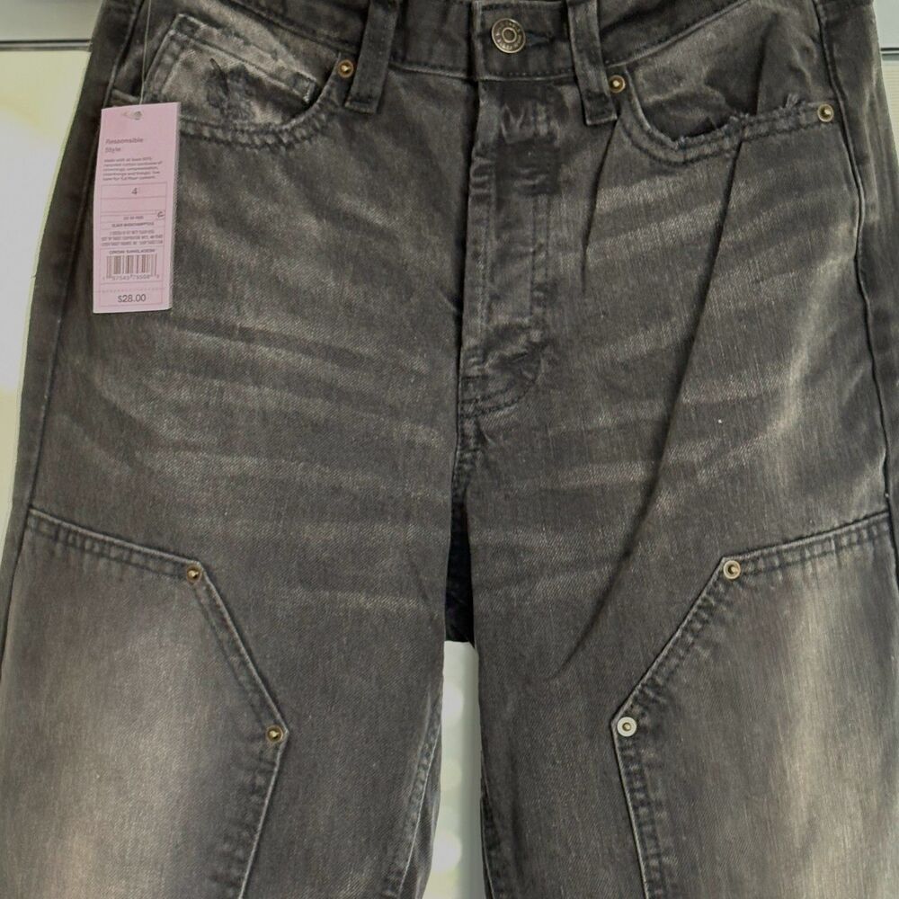 Wild Fable Easy Rigid High Rise Straight Jeans Black Size 4 NWT - Picture 2 of 9
